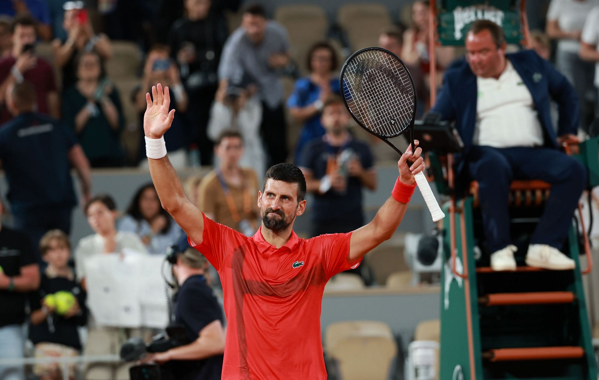 Novak Djokovic at the 2025 French Open - Source: Getty